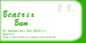 beatrix bun business card